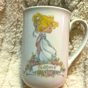 Precious Moments Pam Samuel J Butcher 1989 Darling Coffee Tea Teacher mug